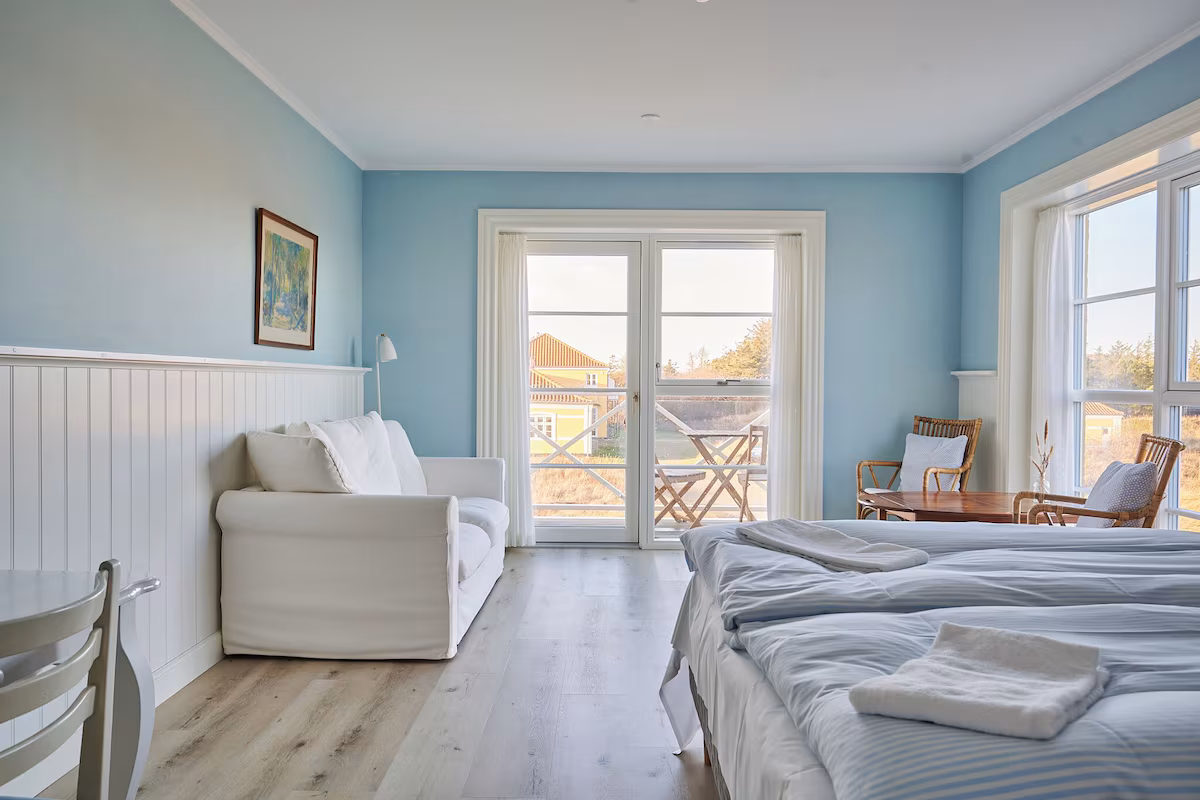 Hjorts badehotel blå værelse